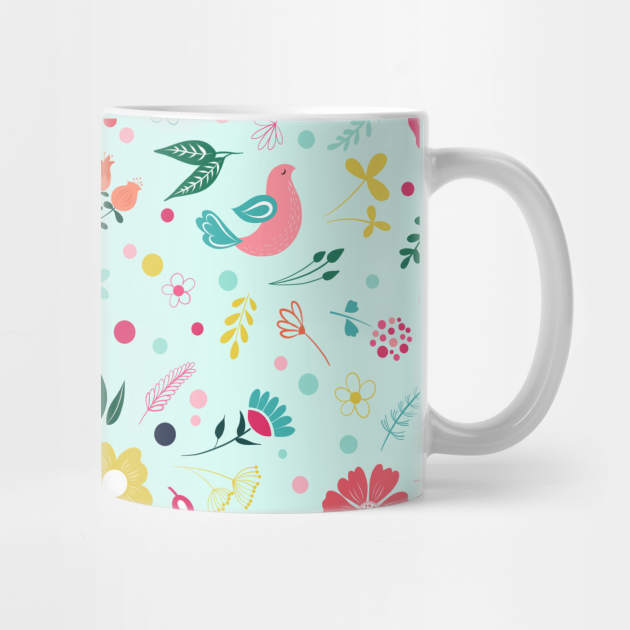 Floral Birds pattern by Unalome_Designs